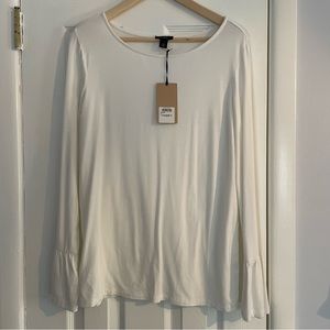NWT Halogen size large white bell sleeve shirt